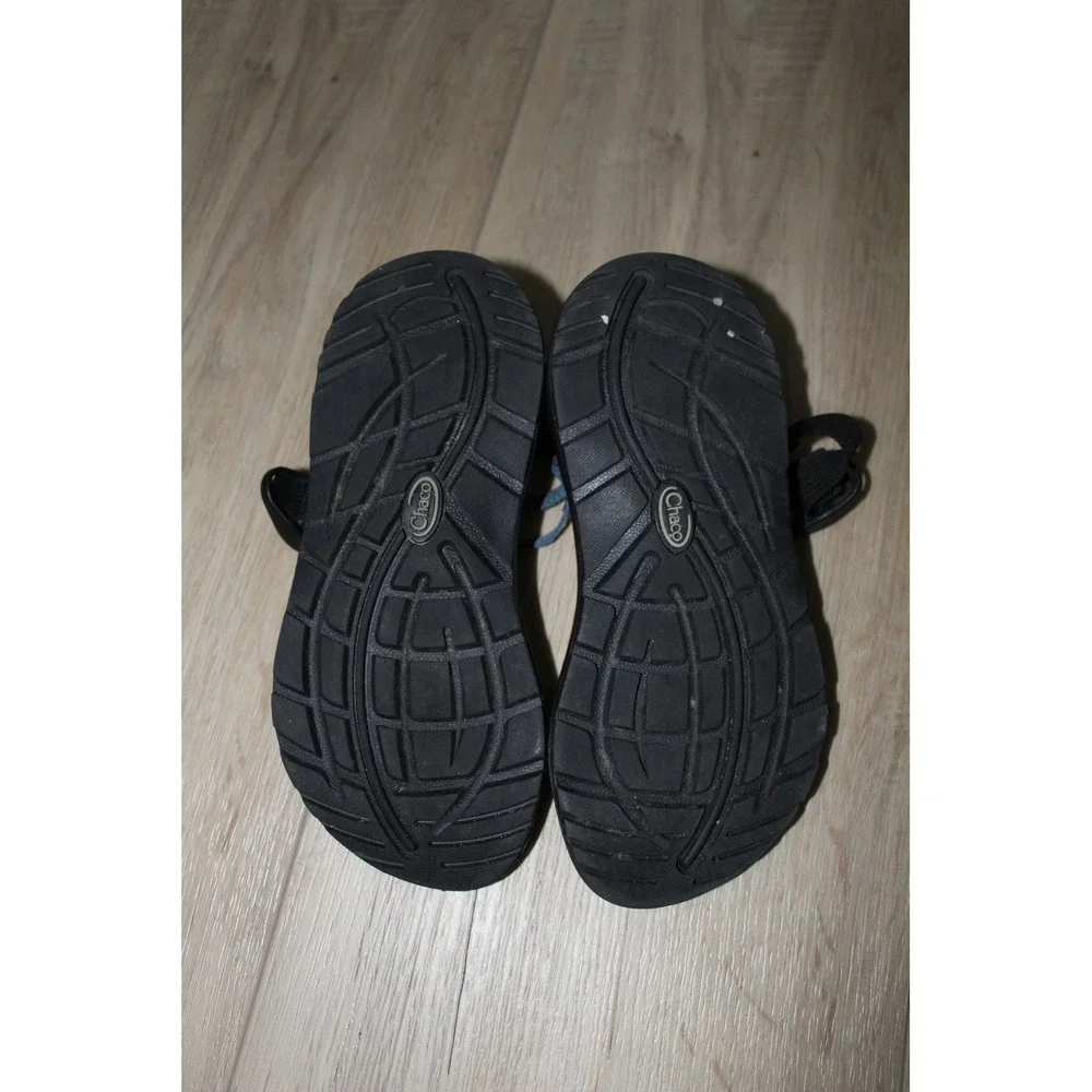 Chaco Kids Z/1 Ecotread Athletic Sandals Black Blue Red‎ Geometric Size 6